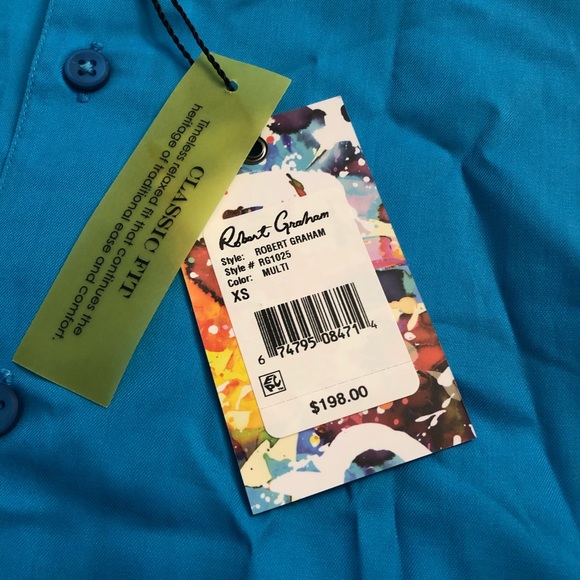 Robert Graham Classic Fit Blue Dress Shirt Size XS - Picture 2 of 3
